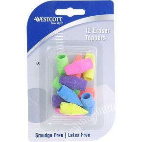 Westcott Erasers Fun Pack, Assorted Colors, 40 Count