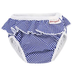 Imse Vimse Reusable Swim Diaper for Baby and Toddler Girls with Ruffle and Snaps (Pink Flamingo, L 20-26 lbs)
