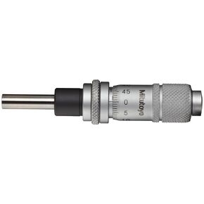 Mitutoyo 148-104 Micrometer Head, 0-13mm Range, 0.01mm Graduation, +/-0.002mm Accuracy, Plain Thimble, Flat Face