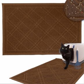 Downtown Pet Supply - Kitty Litter Mat - Trapping Cat Litter Mat - Cat Supplies - Padded, Non-Slip Mat for Cat Litter Box - Waterproof Cat Mat for All Types of Litter - Blue - Medium - 23 in x 35 in