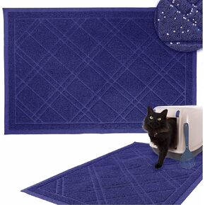 Downtown Pet Supply - Kitty Litter Mat - Trapping Cat Litter Mat - Cat Supplies - Padded, Non-Slip Mat for Cat Litter Box - Waterproof Cat Mat for All Types of Litter - Blue - Medium - 23 in x 35 in