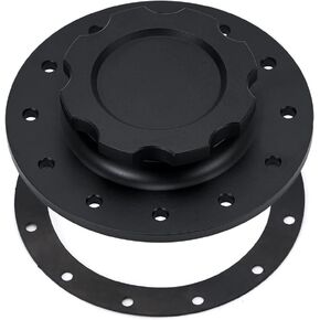 Billet Aluminum Easy Fill Fuel Cell Gas Cap With 12 Hole Cell Bung and Gasket Sliver