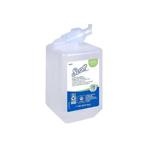 Scott® Green Certified Foam Hand Soap (91565), 1.0 L Clear, Unscented Manual Hand Soap Refills for compatible Scott® Essential Manual Dispensers, Ecologo, NSF E-1 Rated (6 Bottles/Case)
