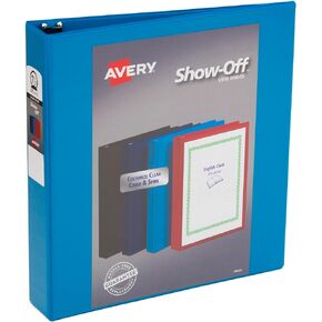 Avery Economy View Binder, 1.5" Rings, Color (Black, Light Blue, Navy Blue, Red) Will Vary, 1 Binder (12058)