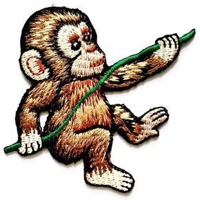 Nipitshop بقع Naughty Monkey Patch Monkey يحمل الموز الفاكهة الكرتون لعبة شعار فتاة طفل سترة تي شيرت التصحيح خياطة الحديد على المطرزة رمز شارة القماش علامة زي