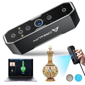 Creality 3D Scanner for 3D Printing CR-Scan Otter, Handheld 3D Printer Scanner with 0.02mm Accuracy,4-lens Stereo Vision,10-2000mm Range,Anti-shaking,Full-Color Scanning,Scan Black/Metal Objects,20FPS