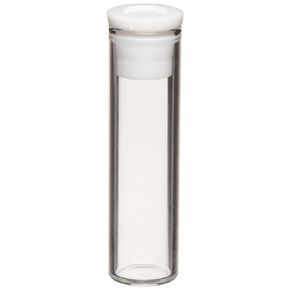 60831D-1231 Borosilicate Glass Cylindrical 2mL Titeseal Autosampler Shell Vial with White Polyethylene Plug Style Needle Closure, Clear (Pack of 200)