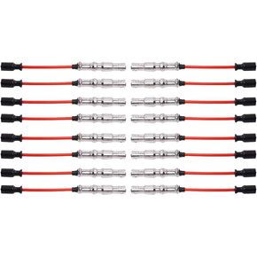 ENA Red Spark Plug Wire Set Compatible with Mercedes-Benz AMG G55 E55 S55 SL55 CL55 SLK55 G500 ML500 CL500 CLK500 E500 S430 S500 SL500 CLK430 E430 V8 V12 4.3L 5.0L 5.4L 5.5L Replacement For 55768