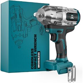 Cordless Impact Wrench 1/2" Hog Ring Compatible with Makita Battery, Max Torque 900ft lbs (1200N.m), Brushless-Power Motor, Includes LED Work Light(No Battery)
