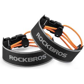 ROCKBROS دراجة السراويل حزام الدراجات عاكسة الكاحل العصابات قابل للتعديل بانت الساق الأشرطة لركوب الدراجات الكفة المعصم الكاحل العصابات حقيبة الظهر للجري والمشي والركض 2 جهاز كمبيوتر شخصى