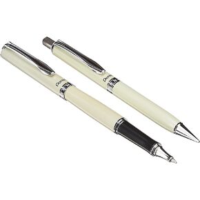 Pentel Libretto Roller Gel Pen and Pencil Set with Gift Box, Pen 0.7mm and Pencil 0.5mm, Black Barrels (K6A8A-A)