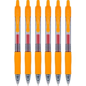 PILOT G2 Premium Refillable & Retractable Rolling Ball Gel Pens, 0.7mm Fine Point, Orange, 6-Pack
