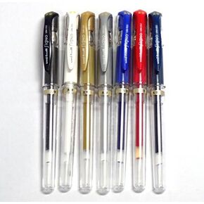 Uni-ball Signo Broad UM-153 Gel Ink Pen, 7 colors set (Japan Import) [Komainu-Dou Original Package]