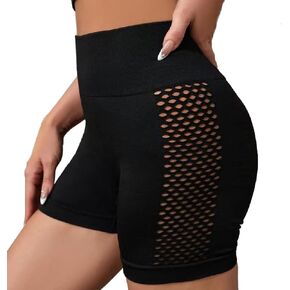 شورت بايكر للنساء، شورت رياضي عالي الخصر للتمارين الرياضية بطول 10.16 سم