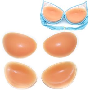 Majurphy Silicone Bra Inserts Pads,Boomba Breast Enhancer Push Up Bra Inserts,Chicken Cutlets Bra Insert,Silicone Bra Padding Insert,Beige, 1 Pair