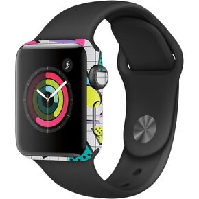 MightySkins Skin Compatible with Apple Watch Series 2 38mm - Awesome 80s | Protective, Durable, and Unique Vinyl Decal wrap Cover | Easy to Apply, Remove, and Change Styles | Made in The USA
