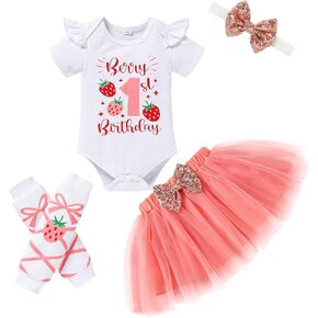 GRNSHTS Baby Girl Birthday Cake Smash Outfit Toddler Girl My 1st Birthday Romper Tutu Skirt with Headband Clothes Set in Saudi Arabia