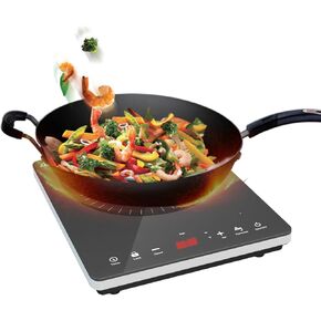 Portable Induction Cooktop, 1800W Electric Hot Plate, 9 Power Levels, Countertop Burner Induction with LCD Sensor Touch Timer Safety Lock, Single Electric Burner Stove Easy to Clean Black