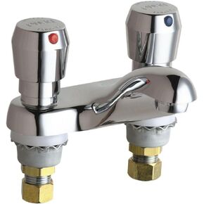 Chicago Faucets 802-665ABCP 4-Inch Centerset Lavatory Metering Faucet, Chrome