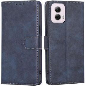 جراب محفظة لهاتف Motorola Moto G Power 5G 2024، جراب قابل للطي من جلد البولي يوريثان مع حامل بطاقة RFID ومسند مضاد للصدمات لهاتف Motorola Moto G Power 5G 2024 جراب 6.7 بوصة (أزرق) in Kuwait