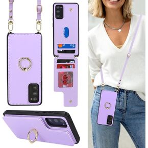 for Samsung Galaxy S21 Ultra Case with Card Holder and Strap for Women,Crossbody Lanyard,Ring Stand,Snap Clasp,Cute Phone Wallet Cases 6.8 inch(White Leopard)