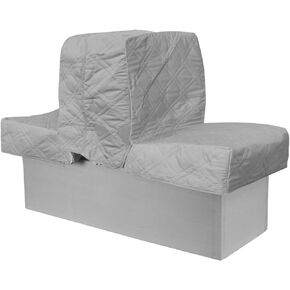 Back to Back Boat Seat Covers， Replacement Boat Lounge Seat Covers, Soft Microfiber Fabric, 100% Waterproof Boat Covers for Damaged Seats (2 Sets Light Gray)