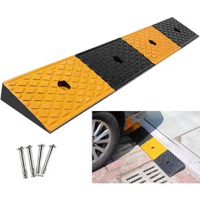 foiry Rubber Curb Ramp 2'' Driveway Ramp Heavy Duty Car Ramp w/4 Expansion Screws Loading Rubber Ramp for Cars Forklifts Trucks Motorcycle Wheelchairs 39''(L) X6''(W) X2''(H)