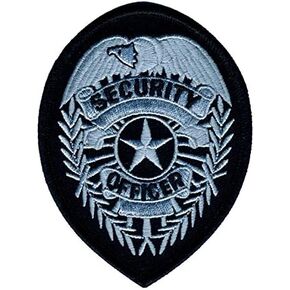 Hero's Pride Security Officer Badge Patch Chest, Oval, Shoulder Silver/Black, 2-3/4 x 3-3/4"