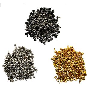 600 Pieces Paper Fasteners Brads Round Fasteners,Round Metal Paper Brass for Paper Crafts, Decorative Scrapbooking, DIY Art School Project Supplies, 8 x 15mm (Gold Silver Black)
