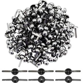 200pcs 8x15mm Black Metal Brads Paper Fastener Brads Scrapbooking Card Making DIY Paper Art Craft Brads