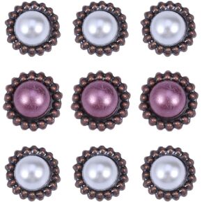 Paper Fasteners, Vintage Round Pearl DIY Metal Brads Crafts Split for Art Crafting Project Decorative Scrapbooking Album Decoration Accessorise, 20pcs Random Color