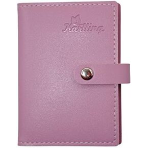 credit card holder wallet for women/man soft leather business card holder card case organizer bag with 20 card sleeves inside(Black)