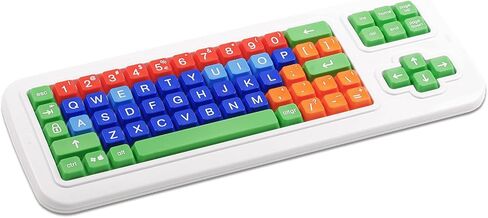 Kids Computer Keyboard - Kids Uppercase USB Colorful Spill Proof Keyboard for Early Education - Designed to Help Teach Computer and Keyboard Skills to Kids and Children in Kuwait
