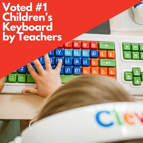 Kids Computer Keyboard - Kids Uppercase USB Colorful Spill Proof Keyboard for Early Education - Designed to Help Teach Computer and Keyboard Skills to Kids and Children in Kuwait