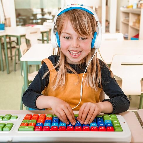 Kids Computer Keyboard - Kids Uppercase USB Colorful Spill Proof Keyboard for Early Education - Designed to Help Teach Computer and Keyboard Skills to Kids and Children in Kuwait