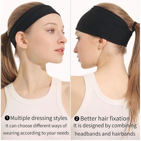Sports Headband&Hairbands(5Pack), Sweatband for Running,Workout,Basketball,Yoga Unisex Wide Headband in Saudi Arabia