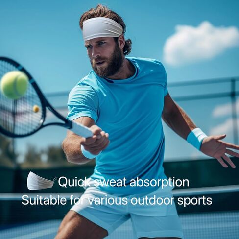 Sports Headband&Hairbands(5Pack), Sweatband for Running,Workout,Basketball,Yoga Unisex Wide Headband in Saudi Arabia