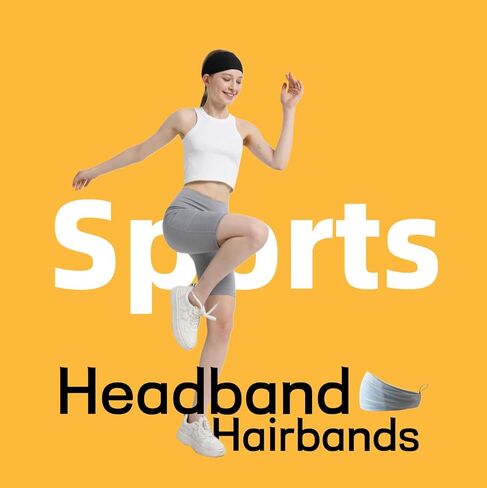 Sports Headband&Hairbands(5Pack), Sweatband for Running,Workout,Basketball,Yoga Unisex Wide Headband in Saudi Arabia