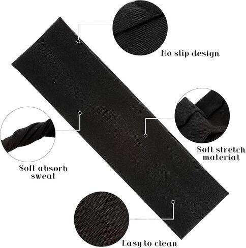 Sibba Elastic Headbands 6 Pcs Plain Sweat Wicking Headband Soft Stretchy Hair Ties Non Slip Headpiece Cottons Hair Kerchief Head Band Fit Mens, Womens, Sports, Yoga in Saudi Arabia