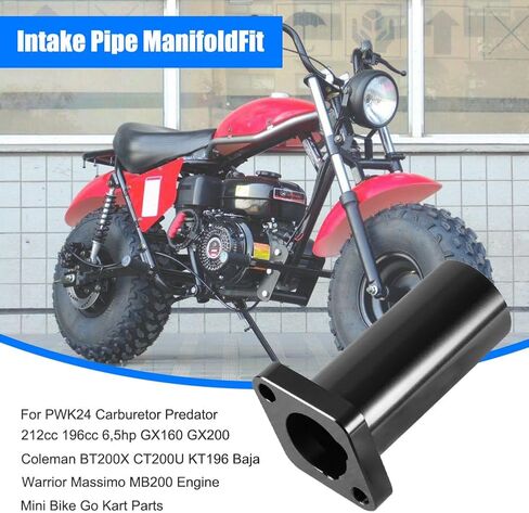 PWK Intake Manifold Inlet Pipe Universal for Carburetor Predator 196cc 200cc 212cc 224cc 6.5hp Engine Baja Warrior Massimo Mb200 GX160 GX200 Coleman CT200U BT200X KT196 Mini Bike Go Kart Black in Saudi Arabia