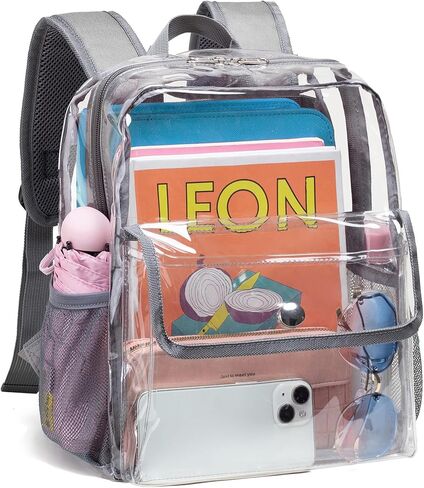 حقيبة ظهر شفافة من Vorspack معتمدة - حقيبة ظهر صغيرة شفافة للنساء حقيبة ظهر صغيرة شفافة مقاس 12 × 6 × 12 حقيبة شفافة شديدة التحمل لأماكن ألعاب المهرجانات الرياضية - أسود in Kuwait