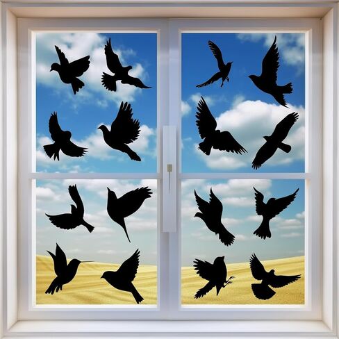 Anti Collision Window Clings Bird Strike Prevention Window Stickers Decals Static Stickers Prevent Bird Strikes on Window Glass - Clear Hummingbird in Saudi Arabia