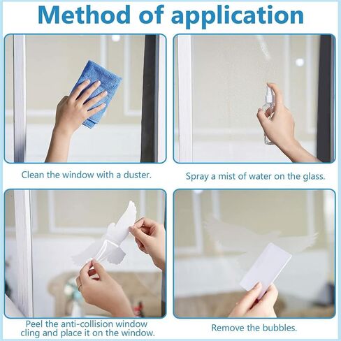 Anti Collision Window Clings Bird Strike Prevention Window Stickers Decals Static Stickers Prevent Bird Strikes on Window Glass - Clear Hummingbird in Saudi Arabia