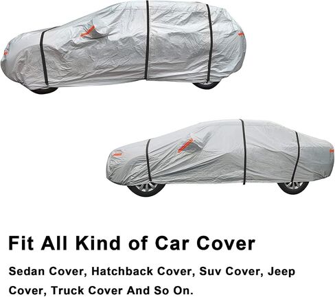 SEAZEN Car Cover Waterproof All Weather, Outdoor Car Covers for Automobiles, UV Snow Wind Protection, Compatible with Honda Civic, Toyota Corolla/Prius ​Hyundai Elantra etc. (Length Up to 185") in Saudi Arabia