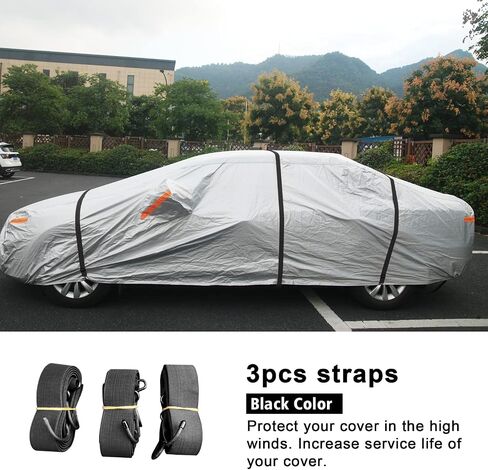 SEAZEN Car Cover Waterproof All Weather, Outdoor Car Covers for Automobiles, UV Snow Wind Protection, Compatible with Honda Civic, Toyota Corolla/Prius ​Hyundai Elantra etc. (Length Up to 185") in Saudi Arabia