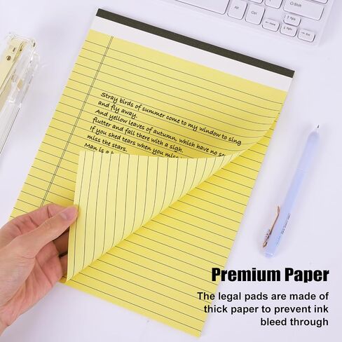 EOOUT 12 حزمة من وسادات الملاحظات مقاس 8.5 × 11 بوصة، وسادات كتابة صفراء، وسادات كتابة مبطنة بسمك 80 جرامًا للمتر المربع، 30 ورقة بحجم الحروف، دفاتر ملاحظات قانونية للعمل المكتبي in Saudi Arabia