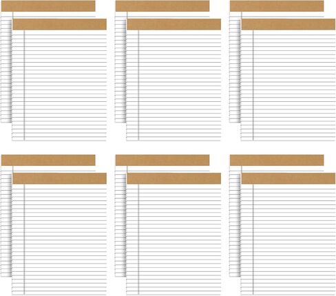 EOOUT 12 Pack Note Pads 8.5x11 Inch, Yellow Writing Pads, 80GSM Thick College Ruled Lined Writing Note Pads 30 Sheets Letter Size Legal Notepads Memo Pads for Office Work in Saudi Arabia