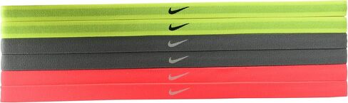 Nike Women's Swoosh Sport Headbands 6PK Volt/Cool Grey/Hot Punch Size One Size in Kuwait