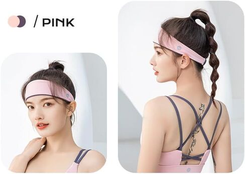 Women's Ice-feeling Sports Headband Ice-silk Fabric Moisture Wicking Breathable Cooling Comfortable Fit Wraps Hair Fashion Double-color Sweatband For Girls Fitness Running Tennis Yoga Workout Hairband in Saudi Arabia