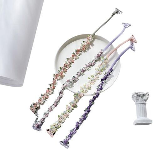 3 Pairs Womens Replacement Bra Straps Stretchy Lace Shoulder Belts Decorative Sunflower with Plastic Pearls in Kuwait